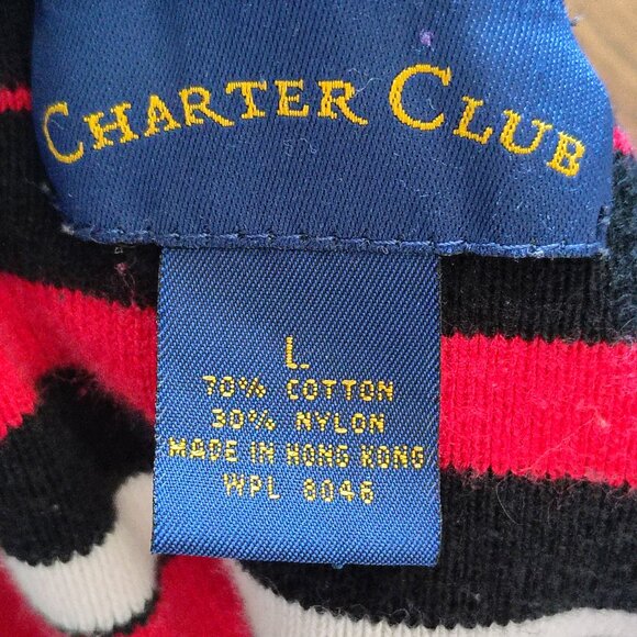 Vintage Y2K Charter Club Womens Sweater Striped Collar Preppy Academia Fall - Picture 6 of 7